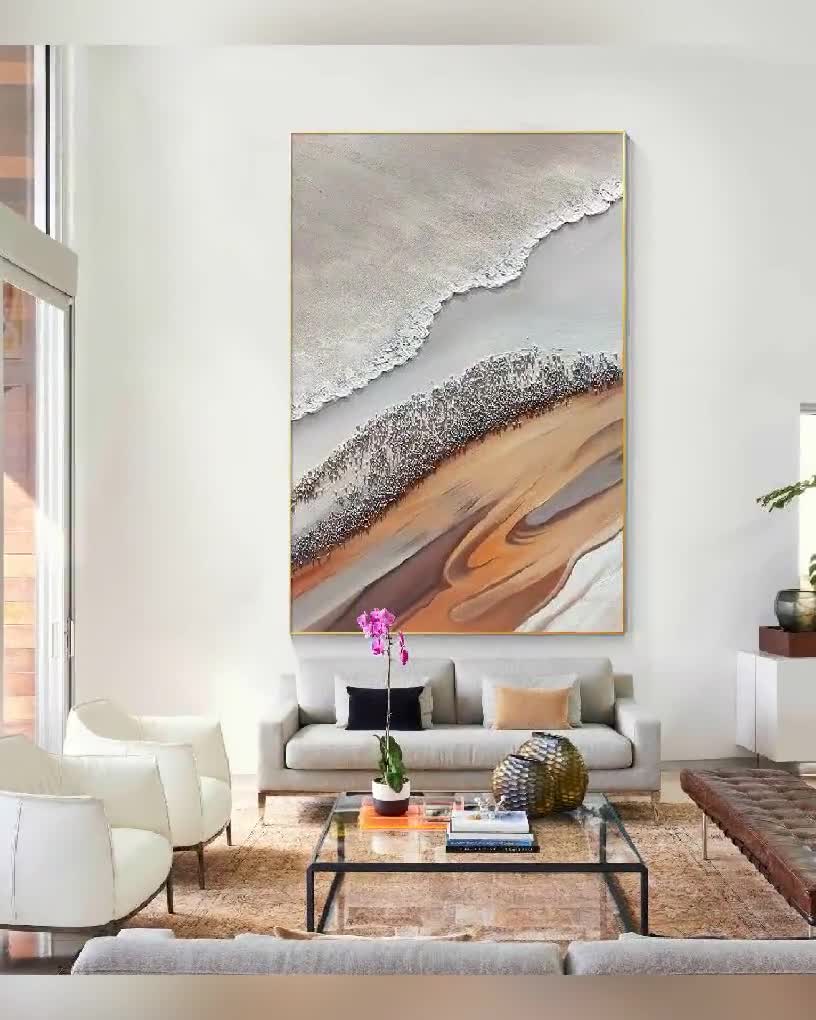 Terracotta Abstract Brown Art Original Textured Wall Art on Canvas
